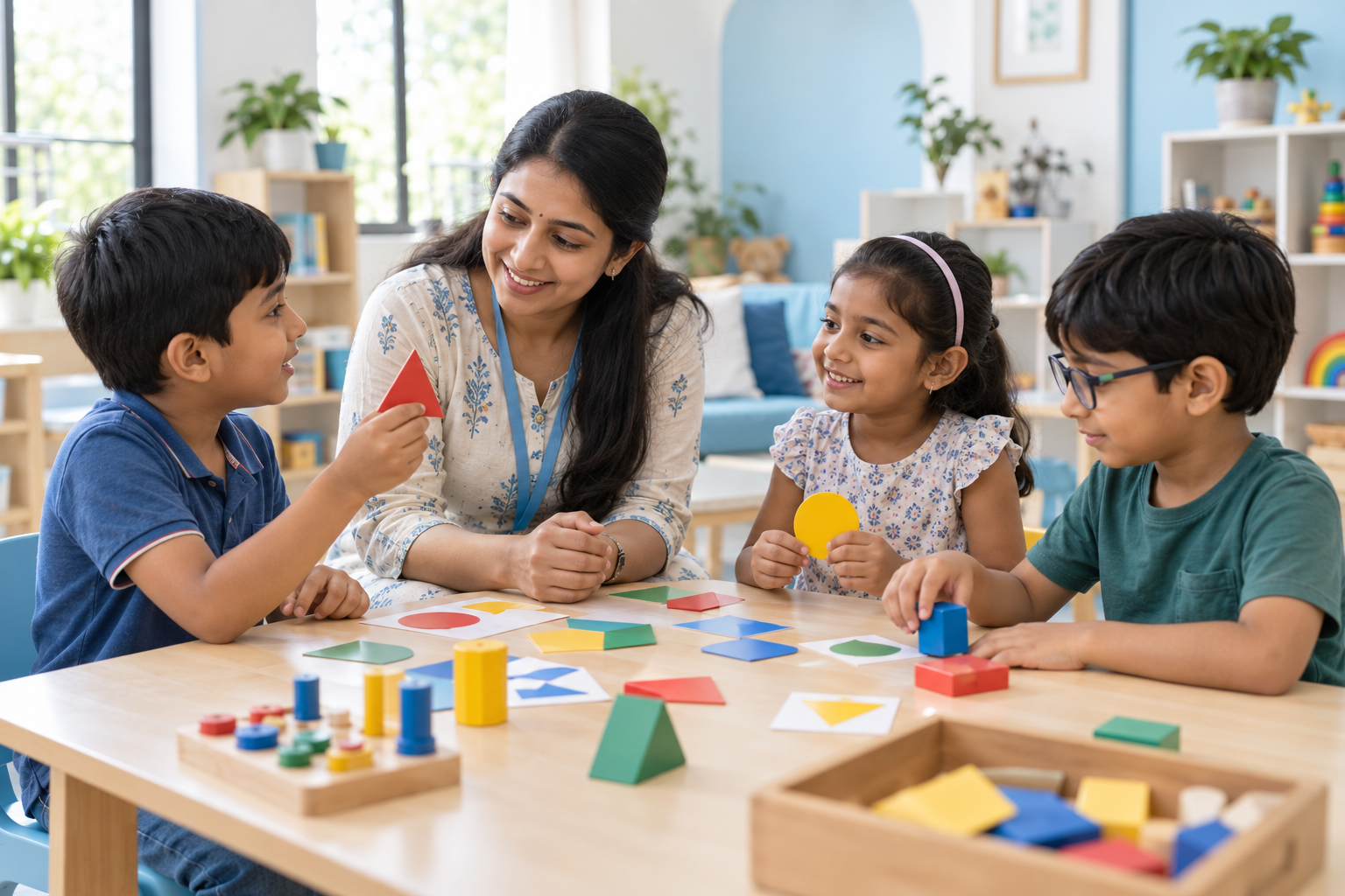 Therapist and children learning together at Milestone Up