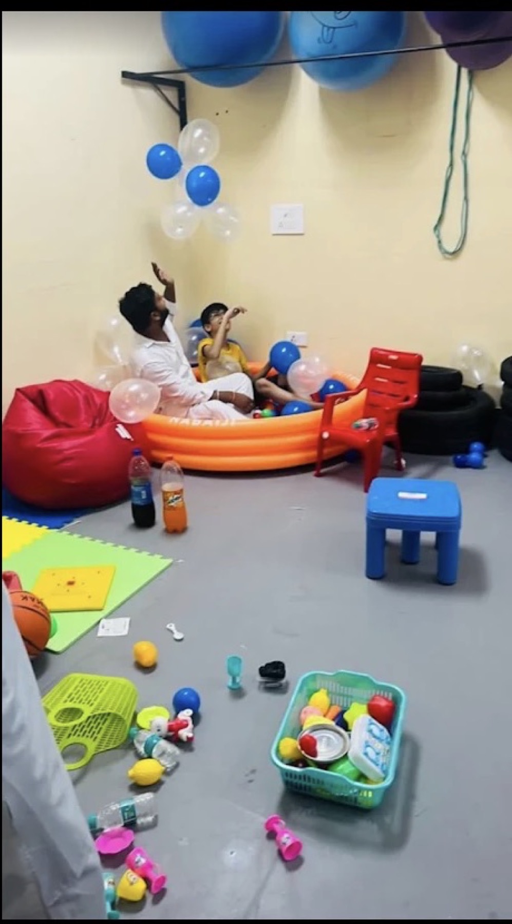 Sensory play in the ball pit