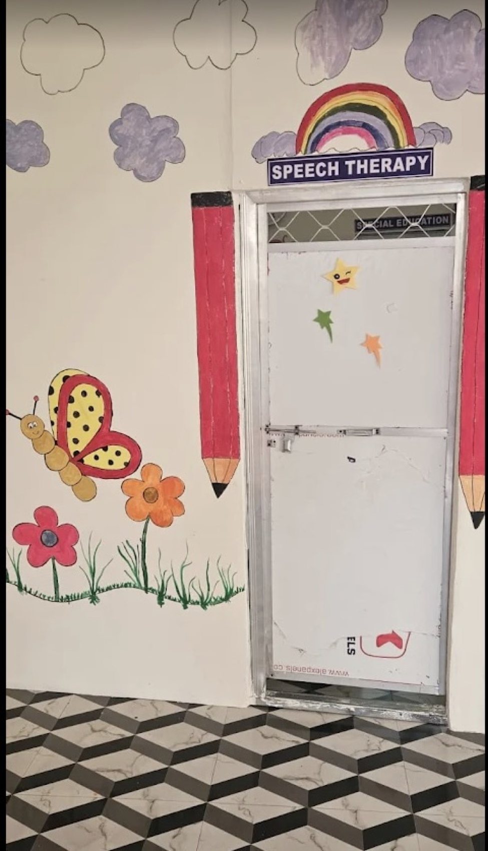 Speech therapy classroom door