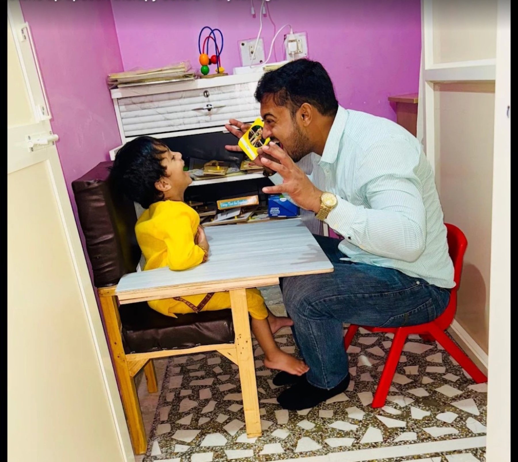 One-to-one speech therapy session